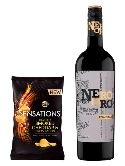 wine and crisps for the ultimate Valentine's night in